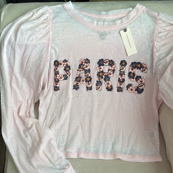 NWT Anthropologie Recycled Karma Puff Sleeve Paris Shirt - Picture 2 of 5